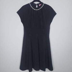 Kate Spade Womens Pearl Pave Mini Dress Size 4 Black Preppy Quiet Luxury Career